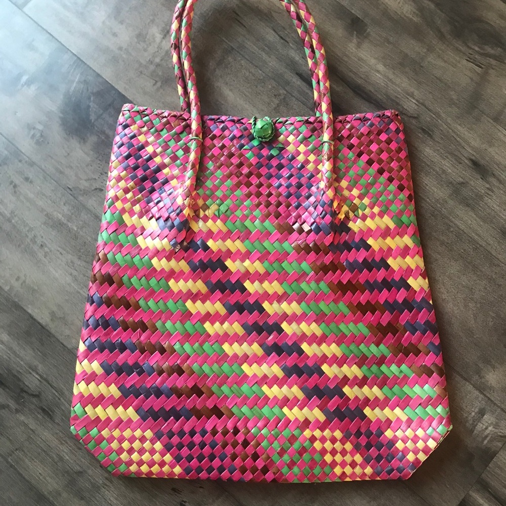 Women Beach Purse  Tote Straw